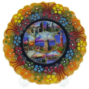 Toptan Antalya Temalı Çini Myros Resim Tabak 12 cm - 9