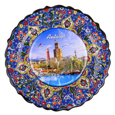 Antalya Temalı Çini Myros Resim Tabak 18 cm - Myros