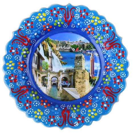 Antalya Temalı Çini Myros Resim Tabak 18 cm - 2