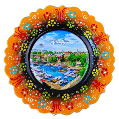 Antalya Temalı Çini Myros Resim Tabak 18 cm - 3