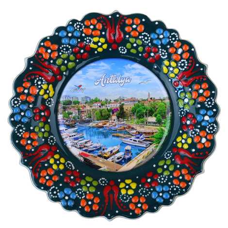 Antalya Temalı Çini Myros Resim Tabak 18 cm - 6