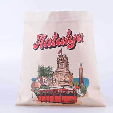 Antalya Themed Digital Printed Kanvas Bag 35x40 cm - 01