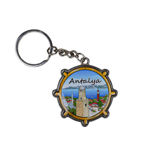 Antalya Temalı Dümen Şekilli Metal Anahtarlık - 4