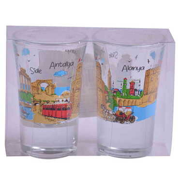 Antalya Themed Shot Glass Set of 2 Pcs - 4