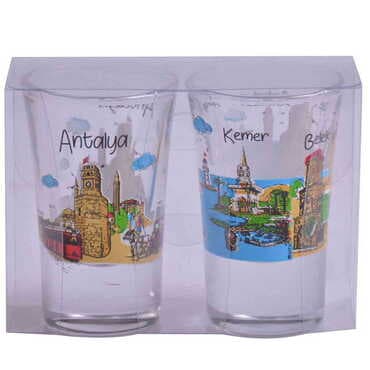 Antalya Themed Shot Glass Set of 2 Pcs - 5