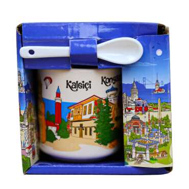 Antalya Temalı Kaşıklı Kapuçino Kupa Kutulu - 6