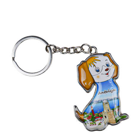 Antalya Temalı Köpek Şekilli Metal Anahtarlık - 4