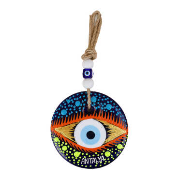 Antalya Temalı Mandala Desenli Cam Nazar Duvar Süsü 22 Cm - 10