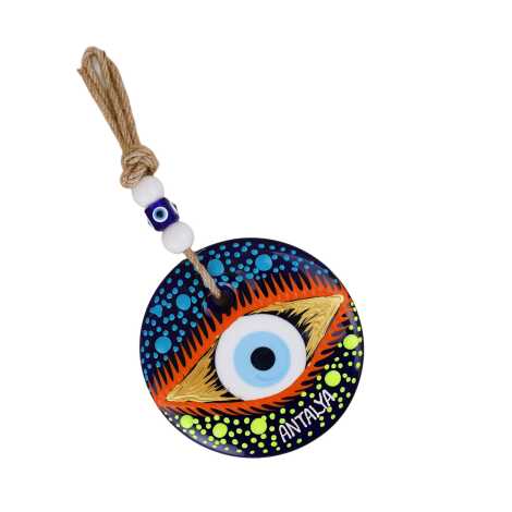 Antalya Temalı Mandala Desenli Cam Nazar Duvar Süsü 22 Cm - 17