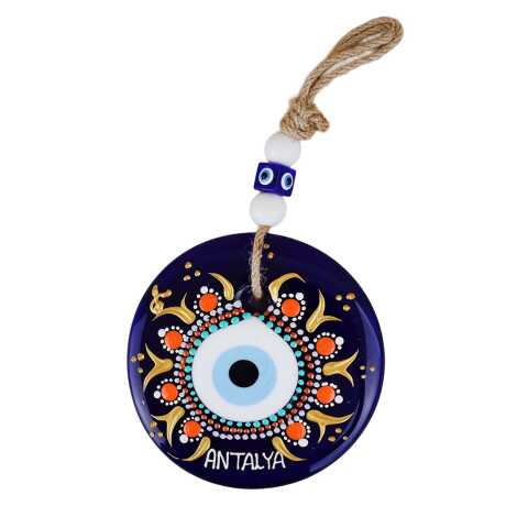 Antalya Temalı Mandala Desenli Cam Nazar Duvar Süsü 22 Cm - 15