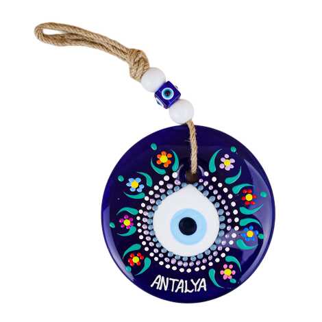 Antalya Temalı Mandala Desenli Cam Nazar Duvar Süsü 22 Cm - 12