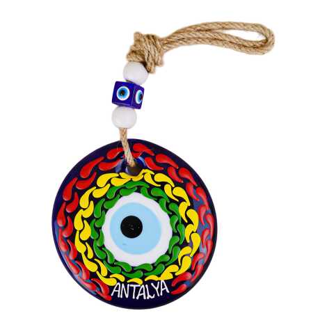 Antalya Temalı Mandala Desenli Cam Nazar Duvar Süsü 22 Cm - 11