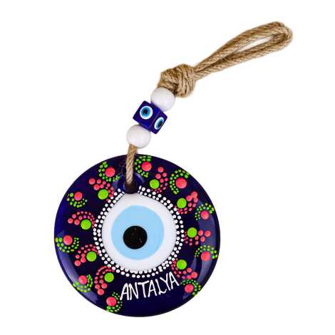 Antalya Temalı Mandala Desenli Cam Nazar Duvar Süsü 22 Cm - 9