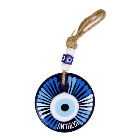 Antalya Temalı Mandala Desenli Cam Nazar Duvar Süsü 22 Cm - 7
