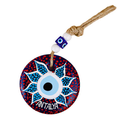 Antalya Temalı Mandala Desenli Cam Nazar Duvar Süsü 22 Cm - 6
