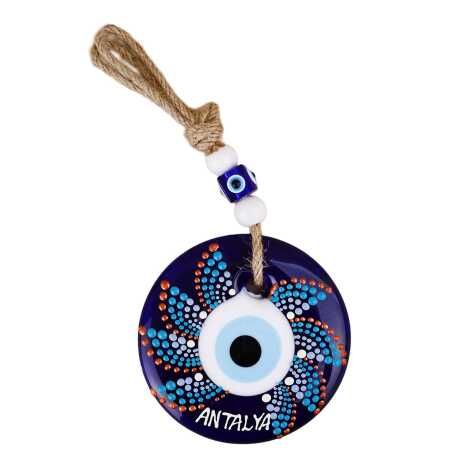 Antalya Temalı Mandala Desenli Cam Nazar Duvar Süsü 22 Cm - 5
