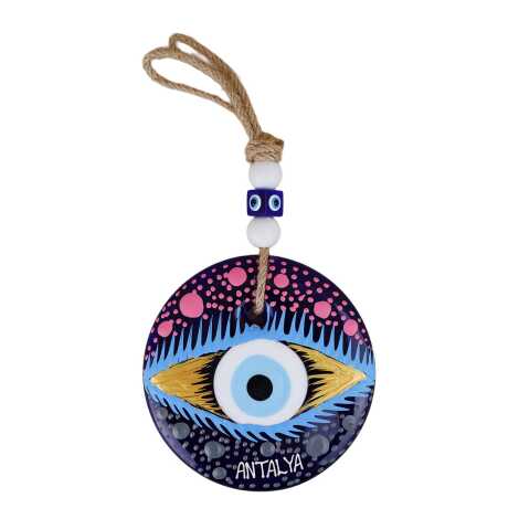 Antalya Temalı Mandala Desenli Cam Nazar Duvar Süsü 22 Cm - 4