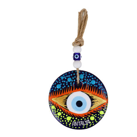 Antalya Temalı Mandala Desenli Cam Nazar Duvar Süsü 22 Cm - 3
