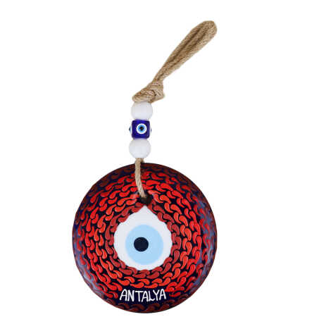 Antalya Temalı Mandala Desenli Cam Nazar Duvar Süsü 22 Cm - 2
