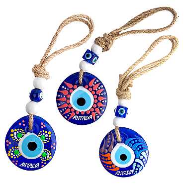 Antalya Temalı MANDALA DESENLİ NAZAR DUVAR SÜSÜ 10 CM - 2