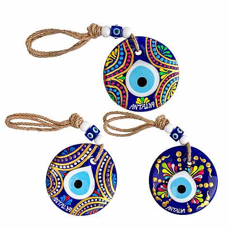 Antalya Temalı MANDALA DESENLİ NAZAR DUVAR SÜSÜ 9 CM - 2