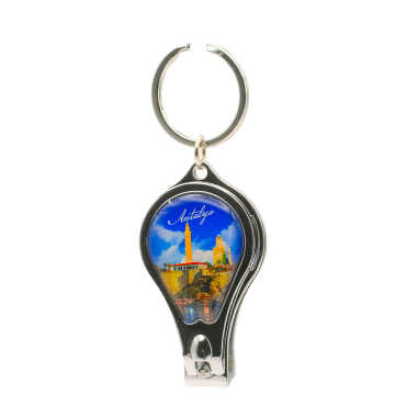 Antalya Themed Metal Keychain Nail Clipper with Bottle Opener - 4
