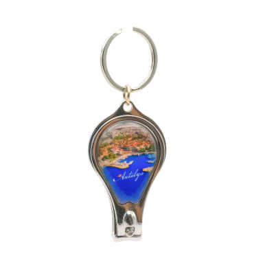 Antalya Themed Metal Keychain Nail Clipper with Bottle Opener - 5