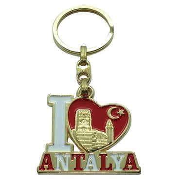 Toptan Antalya Temalı Metal Kabartma Anahtarlık - 22