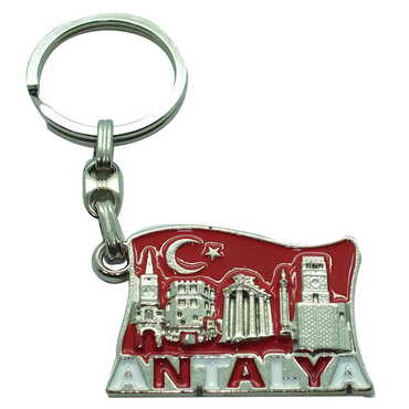 Toptan Antalya Temalı Metal Kabartma Anahtarlık - 25