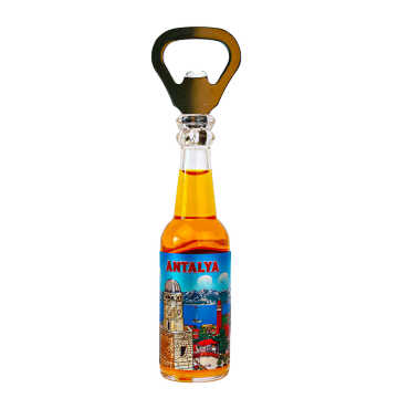 Antalya Themed Metallic Bottle Opener Refrigerator Magnet