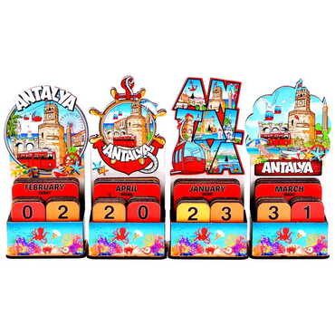 Toptan Antalya Temalı Myros Ahşap Masa Takvimi - 3