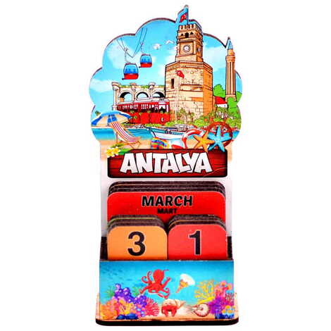 Toptan Antalya Temalı Myros Ahşap Masa Takvimi - 1