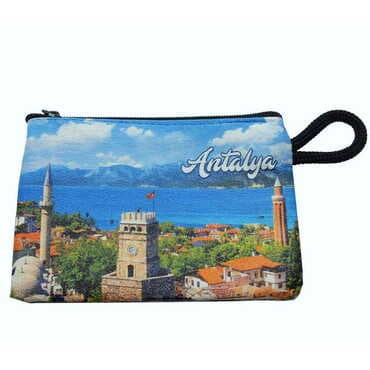 Antalya Themed Turkish Woven Wallet 113x80x8 mm - 5