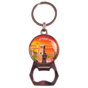 Toptan Antalya Temalı Myros Metal Açacaklı Anahtarlık 35x120 mm - Myros