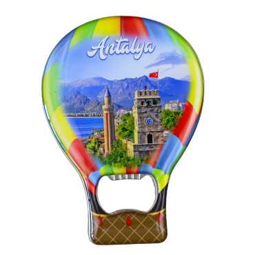 Antalya Temalı Myros Metal Balon Açacak Magnet T 102x73 mm - Myros