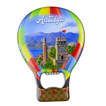 Antalya Themed Myros Metal Balloon Bottle Opener Refrigerator Magnet T 102x73 mm