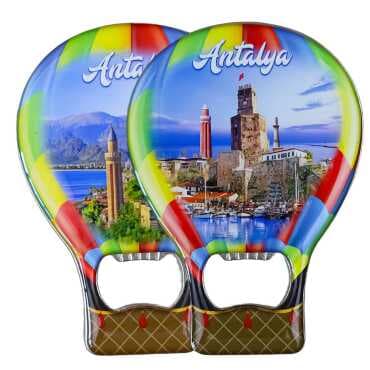 Antalya Themed Myros Metal Balloon Bottle Opener Refrigerator Magnet T 102x73 mm - 2