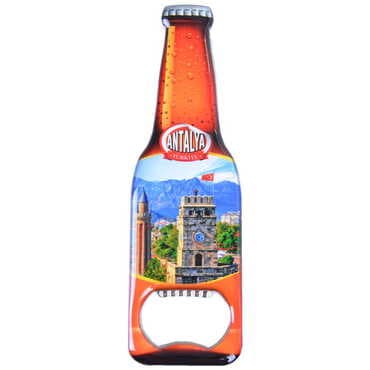 Antalya Themed Beer Bottle Shaped Metal Magnetic Bottle Opener 130x39 mm - 5