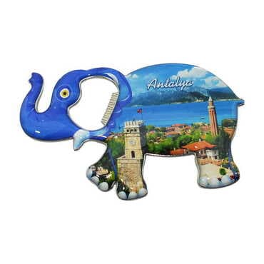 Antalya Themed Elephant Shaped Metal Magnetic Bottle Opener 98x61 mm - 5