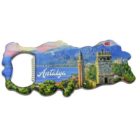 Toptan Antalya Temalı Myros Metal Harita Açacak Magnet 100x45 mm - 4