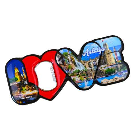 Antalya Temalı Myros Metal Love Açacak Magnet 114x47 mm - 6