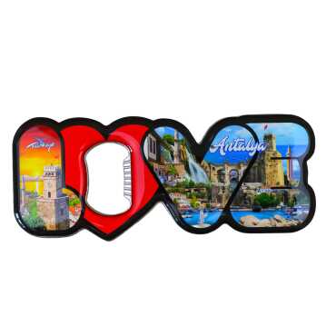 Antalya Temalı Myros Metal Love Açacak Magnet 114x47 mm - 4