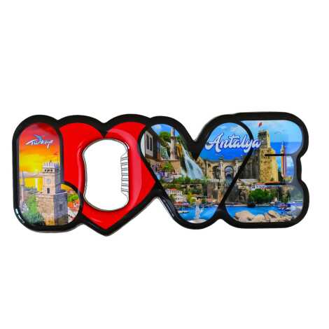 Antalya Temalı Myros Metal Love Açacak Magnet 114x47 mm - 4