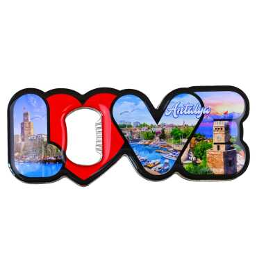 Antalya Temalı Myros Metal Love Açacak Magnet 114x47 mm - 5