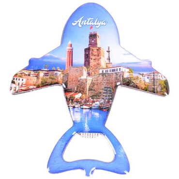 Toptan Antalya Temalı Myros Metal Uçak Açacak Magnet 105x89 mm - 6