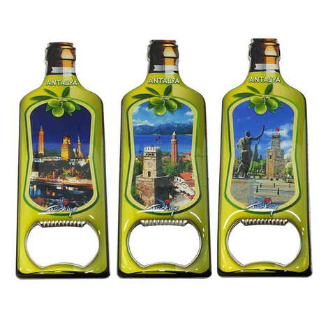 Toptan Antalya Temalı Myros Metal Yağ Şişesi Açacak Magnet 115x39 mm - 3