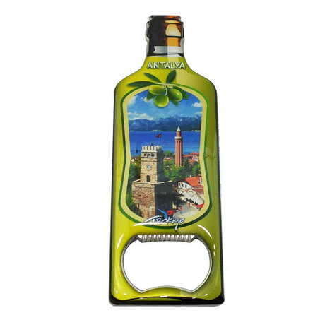 Toptan Antalya Temalı Myros Metal Yağ Şişesi Açacak Magnet 115x39 mm - 5