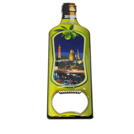Toptan Antalya Temalı Myros Metal Yağ Şişesi Açacak Magnet 115x39 mm - 6