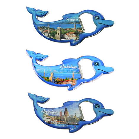 Toptan Antalya Temalı Myros Metal Yunus Açacak Magnet 102x67 mm - 3