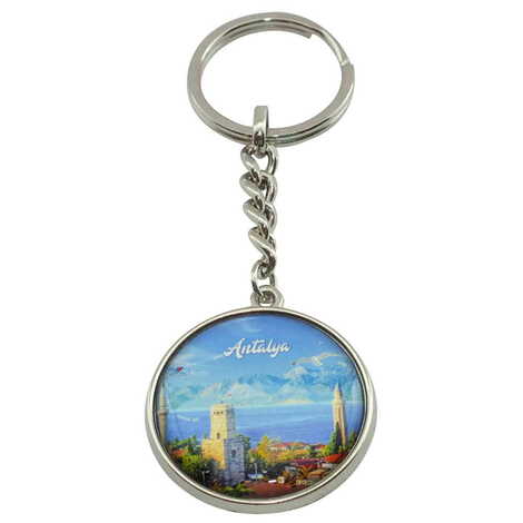 Toptan Antalya Temalı Myros Metal Yuvarlak Anahtarlık 40x95 mm - 7